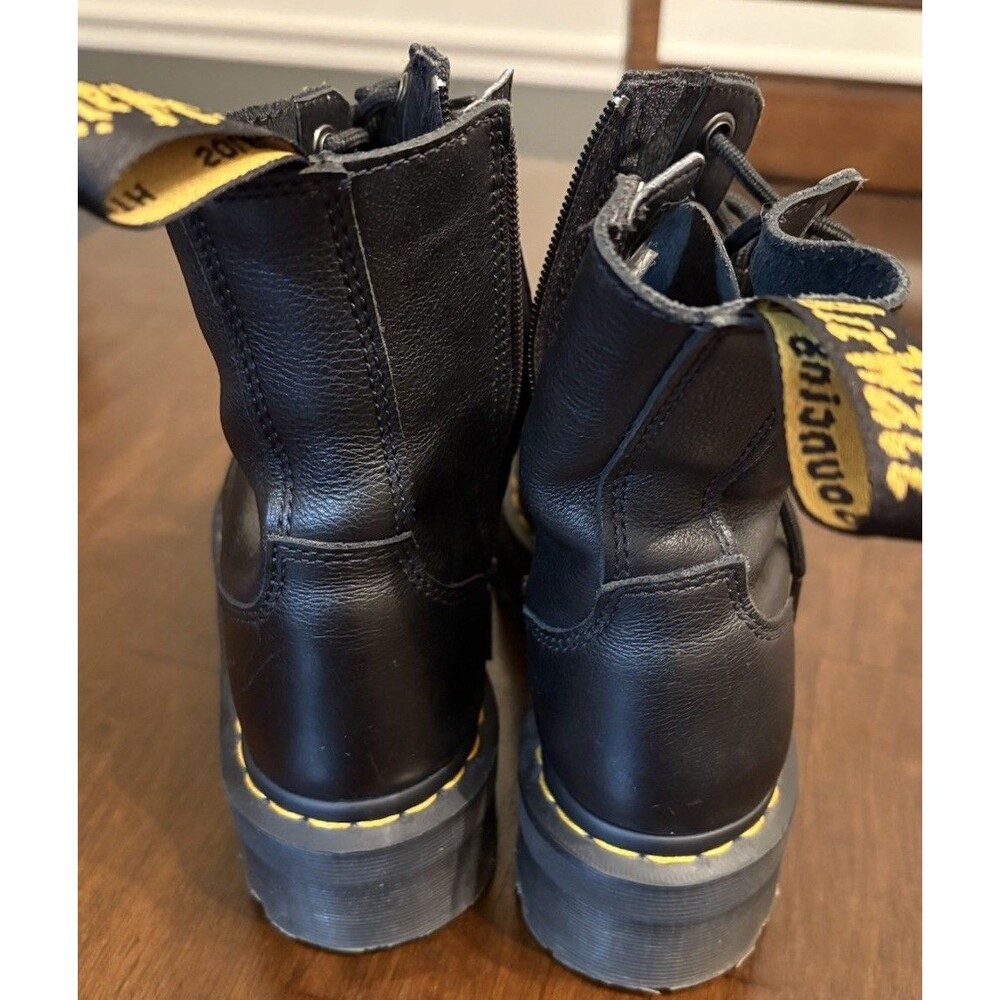 Dr. Martens Jadon Platform Leather Women's Boot - Black Polished Smooth,... - Picture 12 of 14